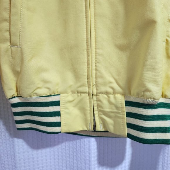 John Deere Jacket Bomber Style Vintage Lightweight Size Medium Yellow Ribbing - Picture 7 of 10